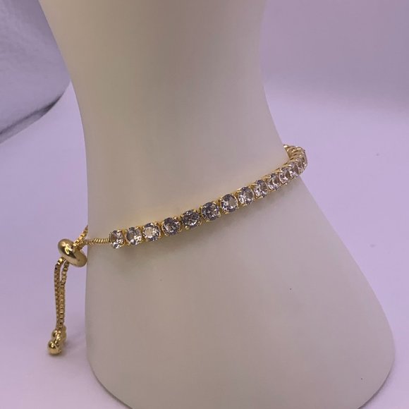 18 K Gold Plated 4mm Round Cubic Zirconia Classic Tennis Bracelet – - Picture 4 of 6